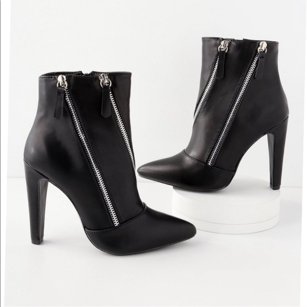 Zipper high heel booties - size 9